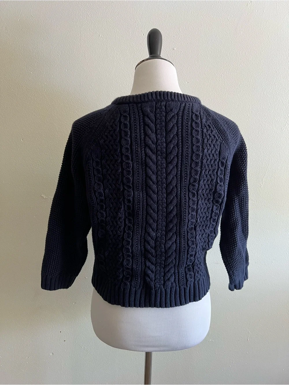 J. Crew Navy Cable Crewneck Sweater